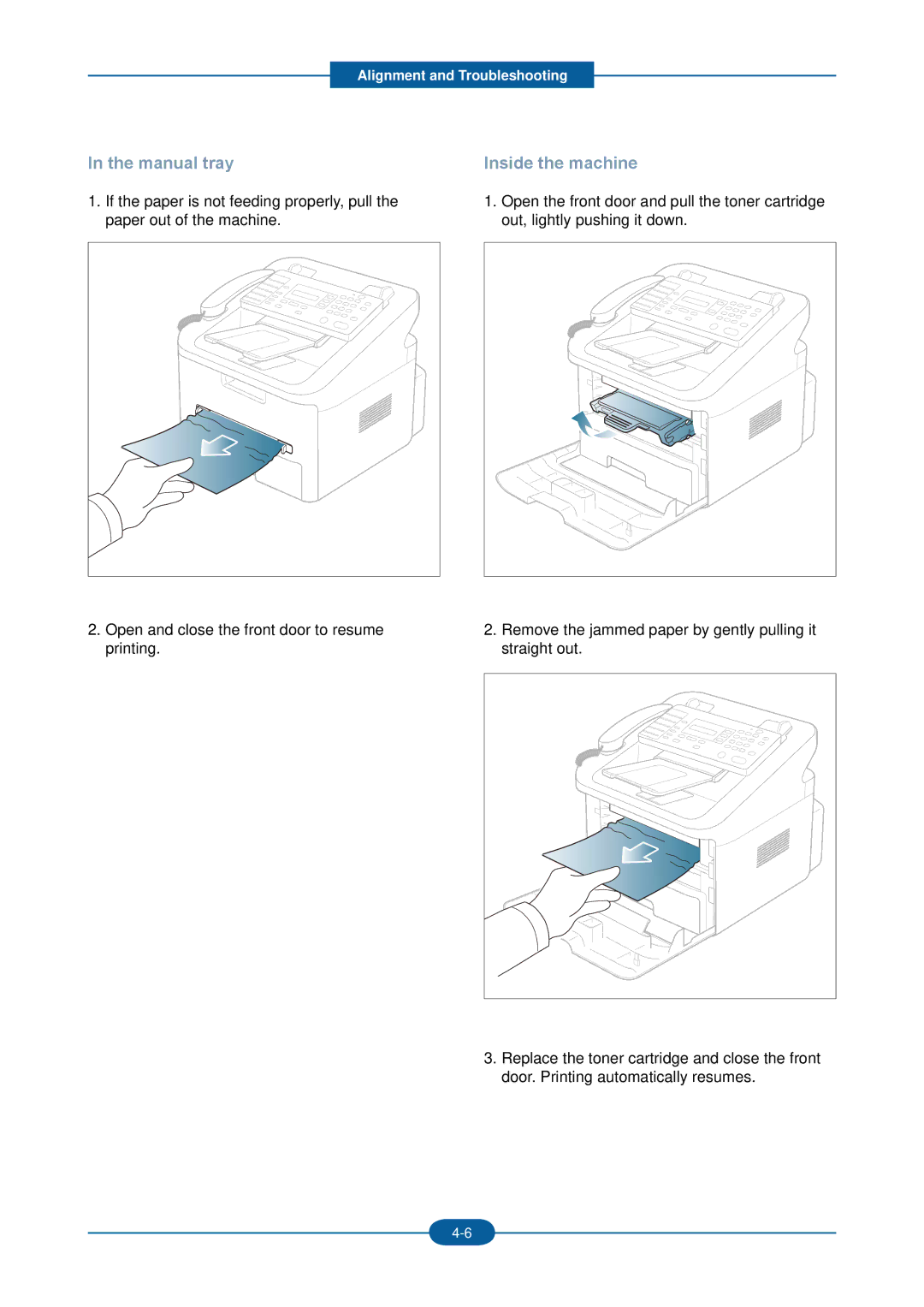 2Wire F-116P manual Manual tray 