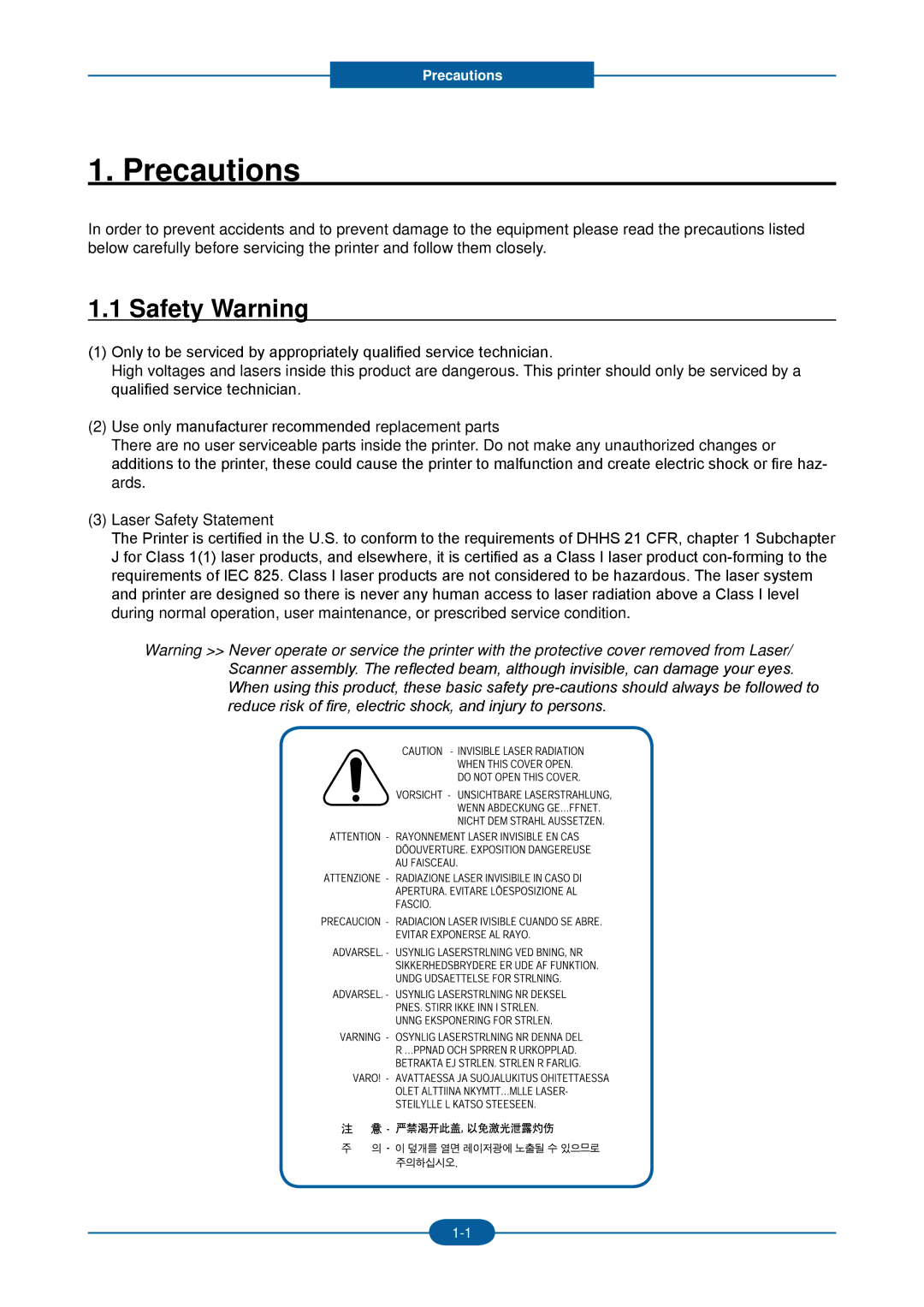 2Wire F-116P manual Precautions, Safety Warning 