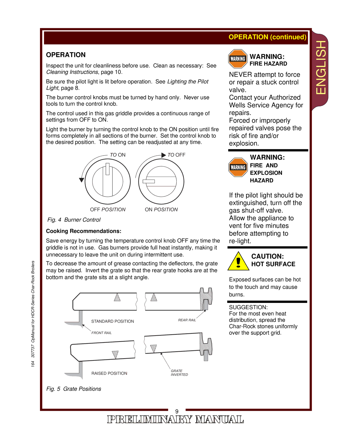 2Wire HDCR-3630G, HDCR-4830G, HDCR-1230G, HDCR-2430G operation manual Operation, Cooking Recommendations 