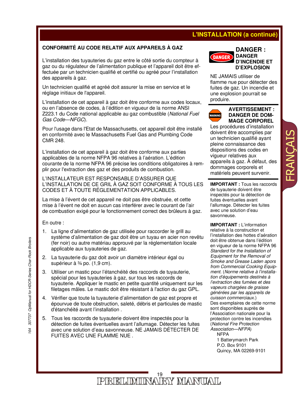 2Wire HDCR-1230G, HDCR-4830G, HDCR-2430G, HDCR-3630G operation manual ’Incendie Et ’Explosion 