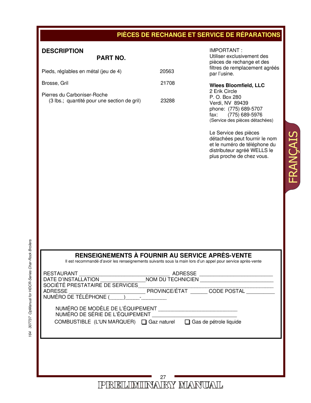 2Wire HDCR-1230G, HDCR-4830G, HDCR-2430G, HDCR-3630G Renseignements À Fournir AU Service APRÈS-VENTE, Wlees Bloomfield, LLC 