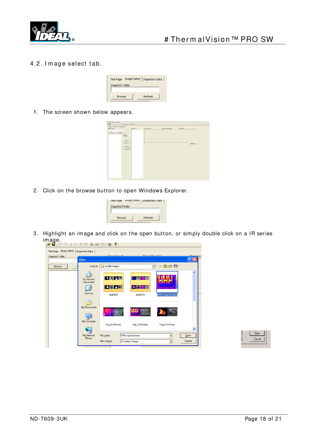 2Wire ND-7609-3UK instruction manual Image select tab 