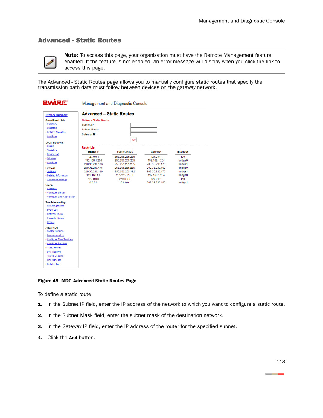 2Wire None manual MDC Advanced Static Routes 