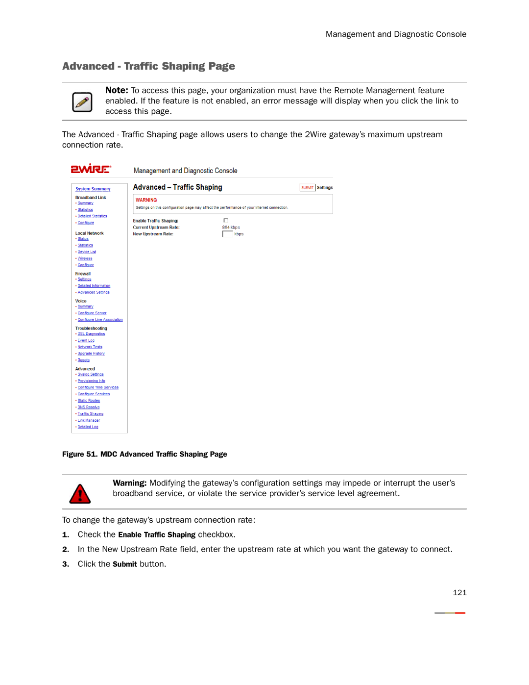 2Wire None manual MDC Advanced Traffic Shaping 