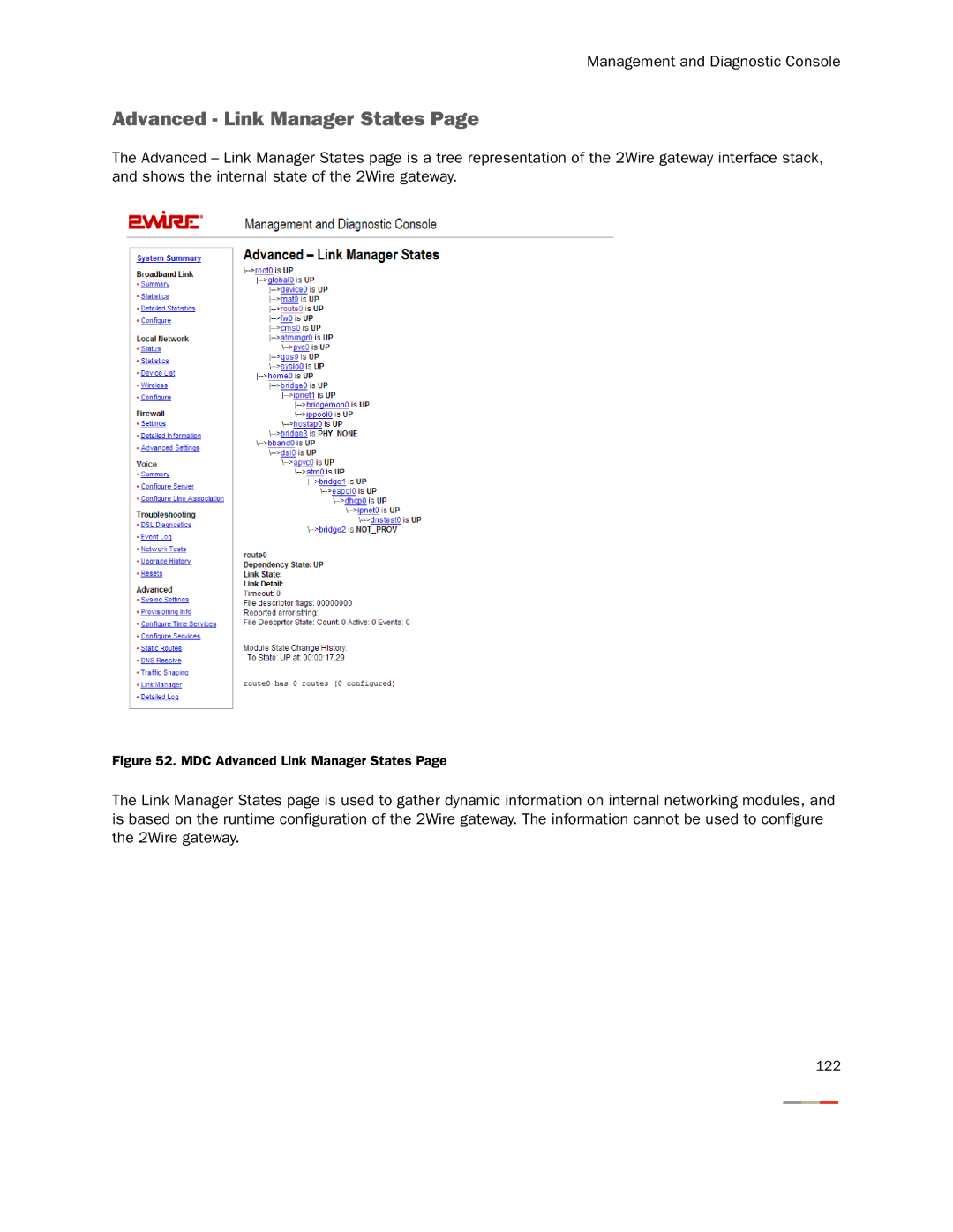 2Wire None manual MDC Advanced Link Manager States 