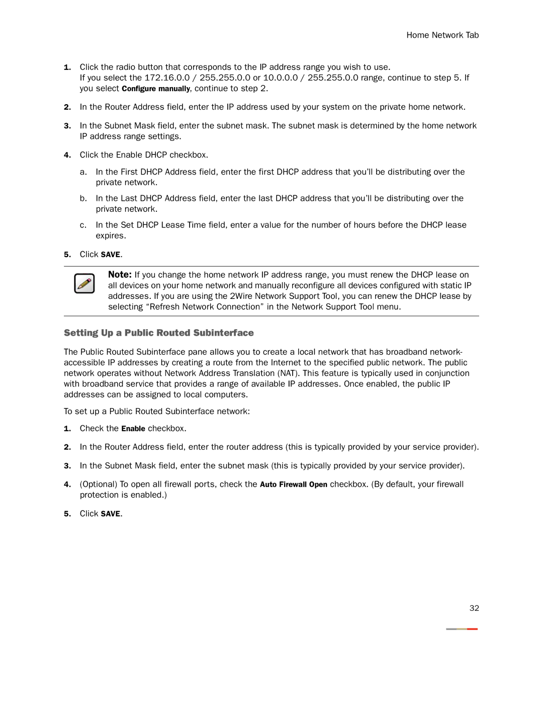 2Wire None manual Setting Up a Public Routed Subinterface 