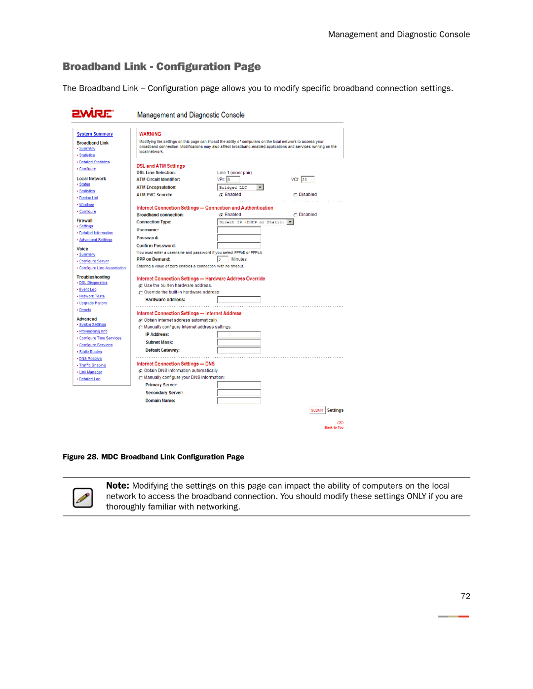 2Wire None manual MDC Broadband Link Configuration 