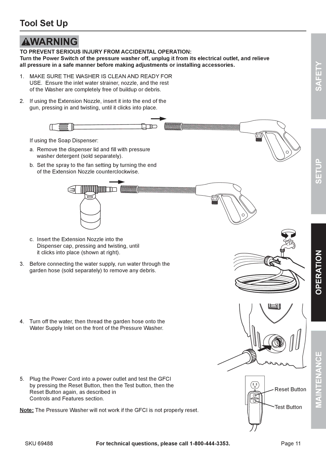 321 Studios 69488 owner manual Tool Set Up, Safety Setup Operation 