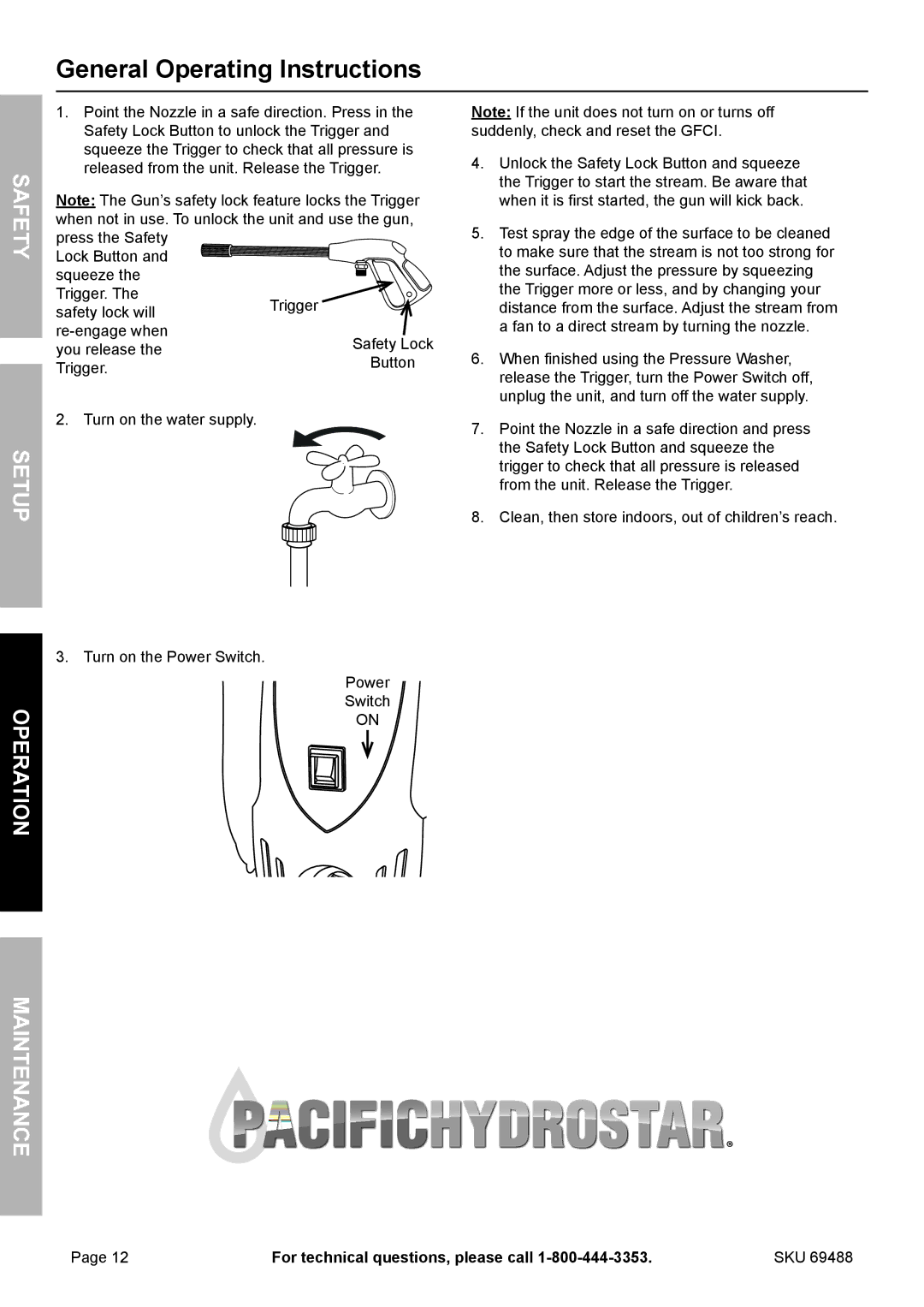 321 Studios 69488 owner manual General Operating Instructions, TyfeSa EtupS 