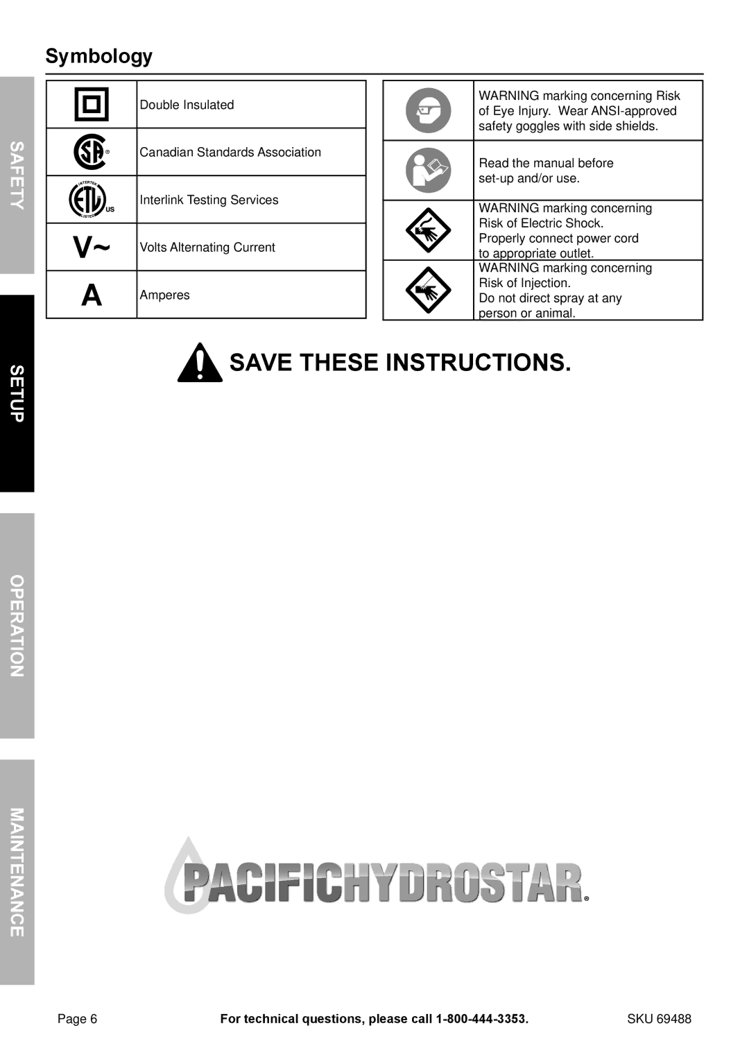 321 Studios 69488 owner manual Symbology, TyfeSa, EtupS AtierOp Nanc Maint 