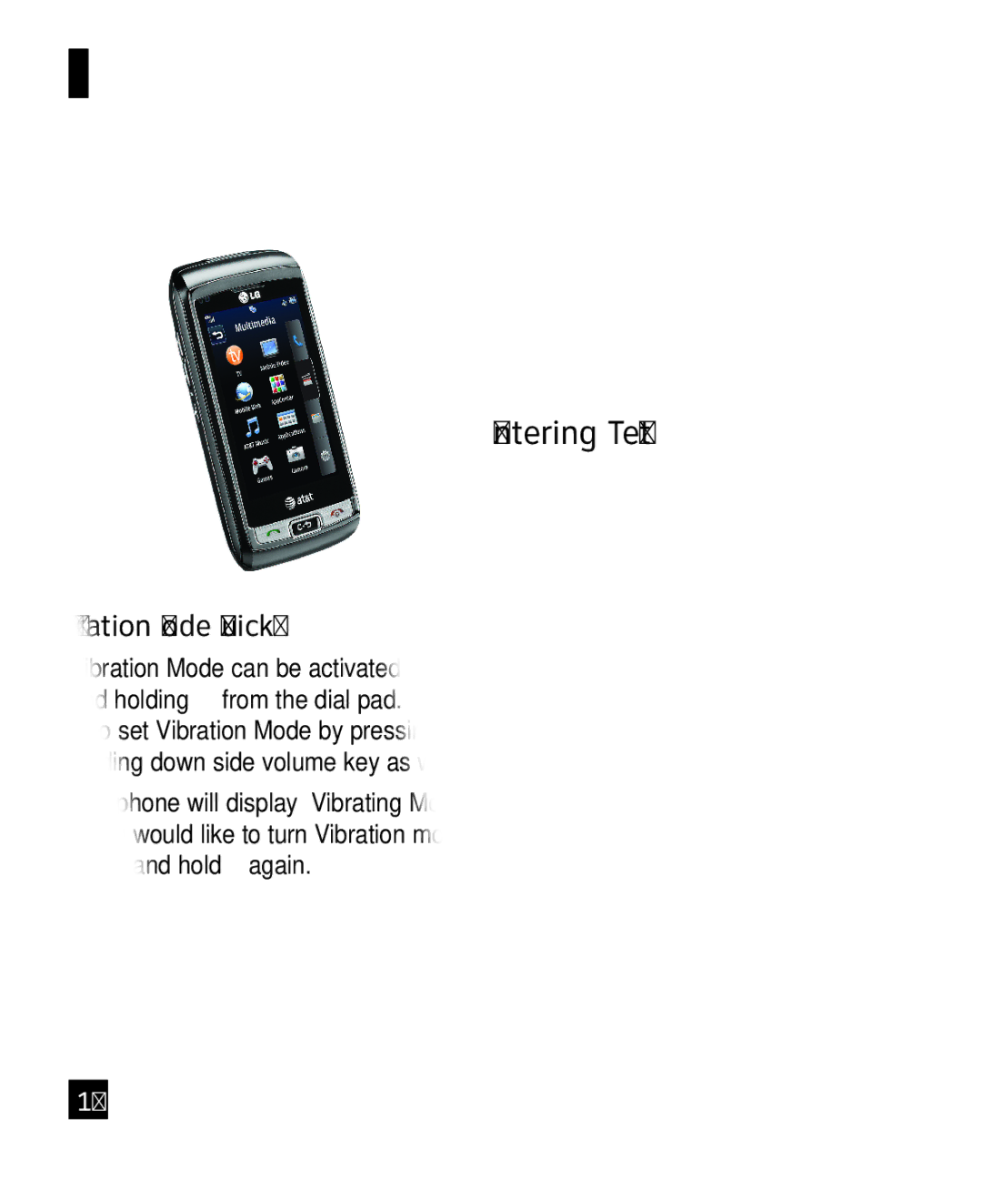 321 Studios Cell Phone manual Entering Text, Vibration Mode Quick, Signal Strength, Using the Symbol Mode 