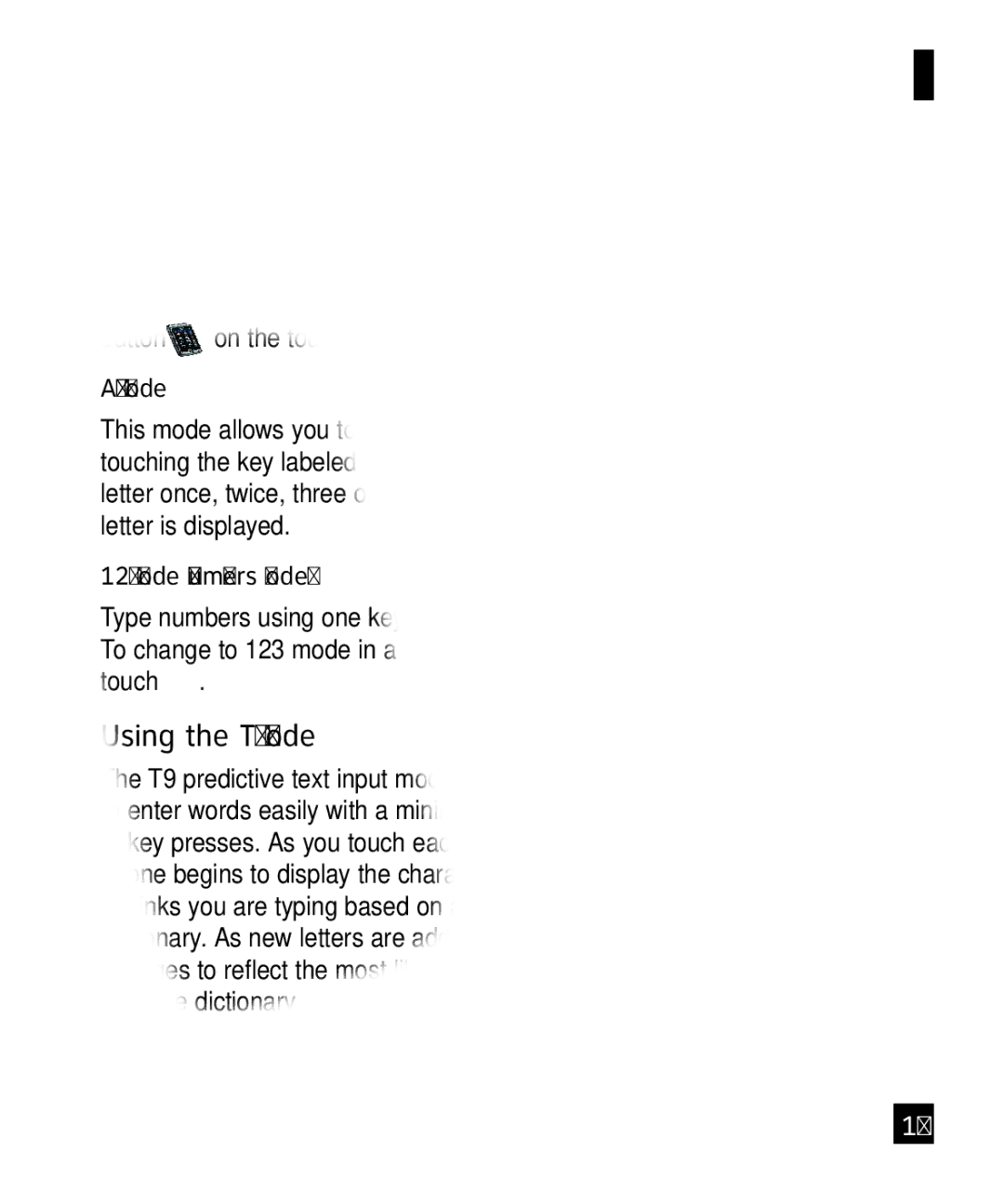 321 Studios Cell Phone manual Changing between ABC and 123 Mode, Using the T9 Mode, ABC Mode, Mode Numbers Mode 