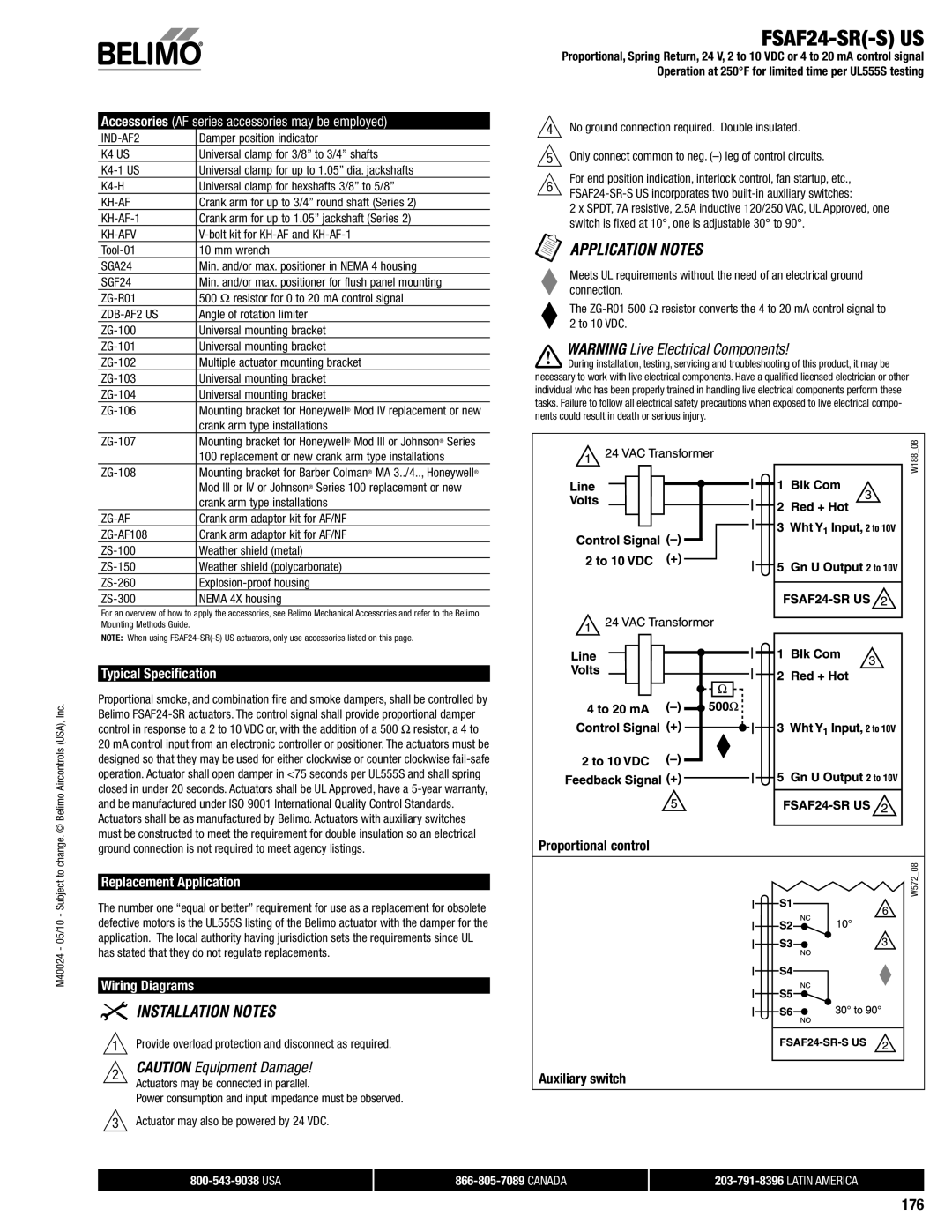 321 Studios specifications FSAF24-SR-S US, 176, Replacement Application, SGA24, SGF24 