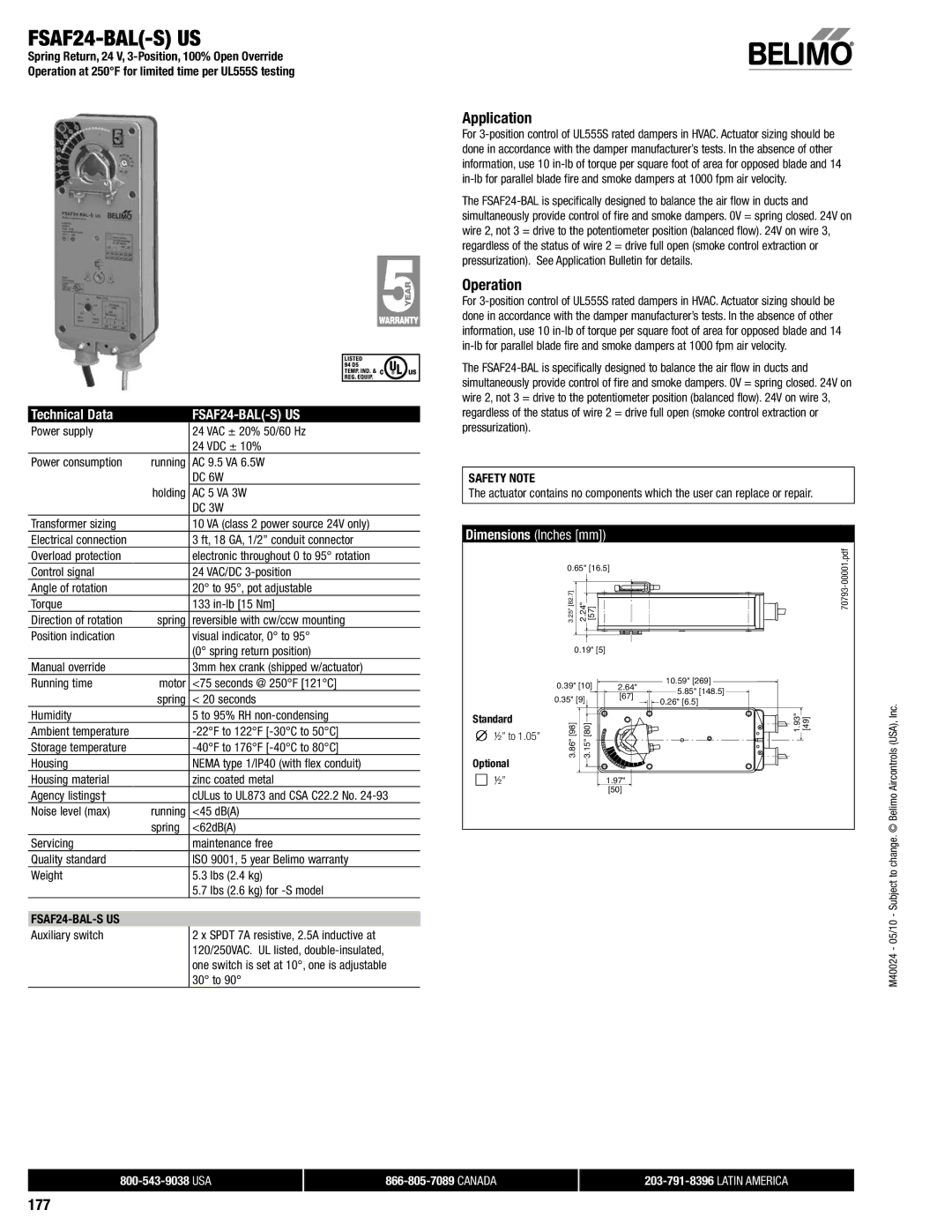 321 Studios specifications FSAF24-BAL-S US, 177, DC 6W, DC 3W 