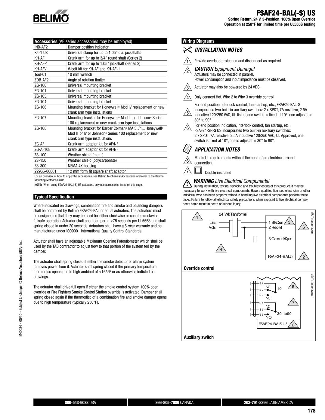 321 Studios specifications FSAF24-BAL-S US, 178, K4-1 US Universal clamp for up to 1.05 dia. jackshafts, ZDB-AF2 