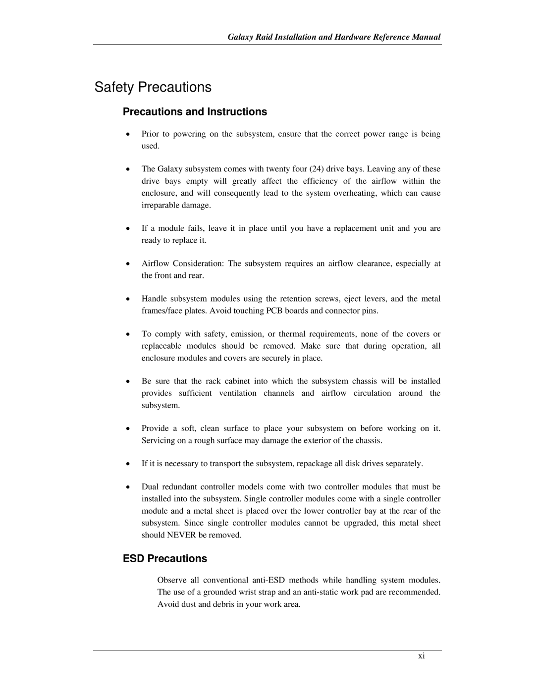 321 Studios GHDX2-2430S-24F4D manual Precautions and Instructions, ESD Precautions 