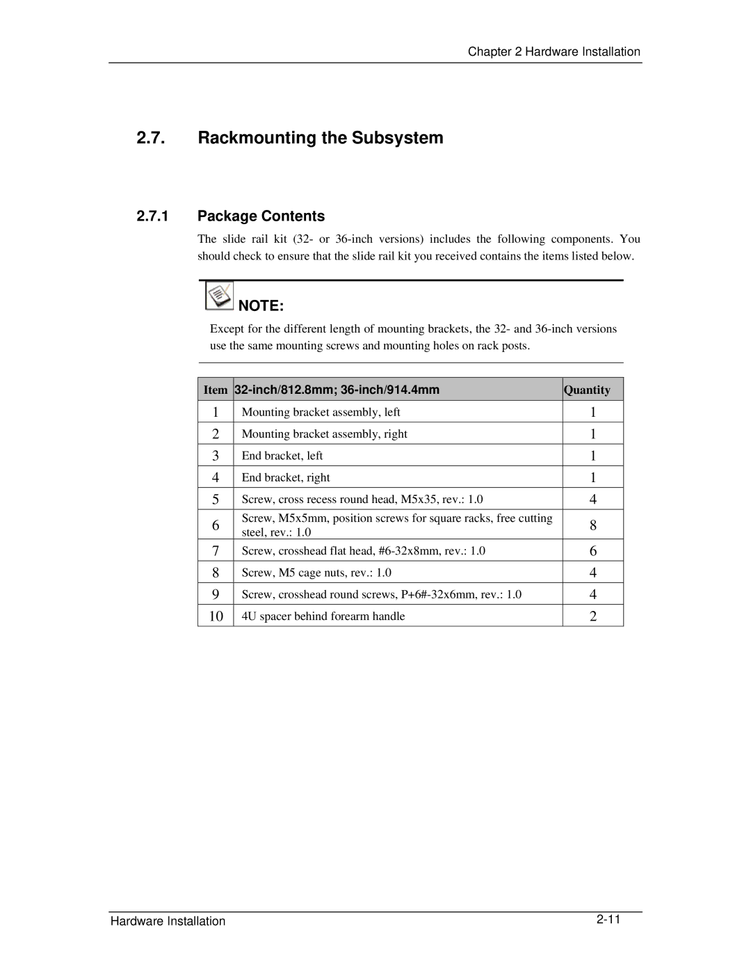 321 Studios GHDX2-2430S-24F4D manual Rackmounting the Subsystem, Package Contents 