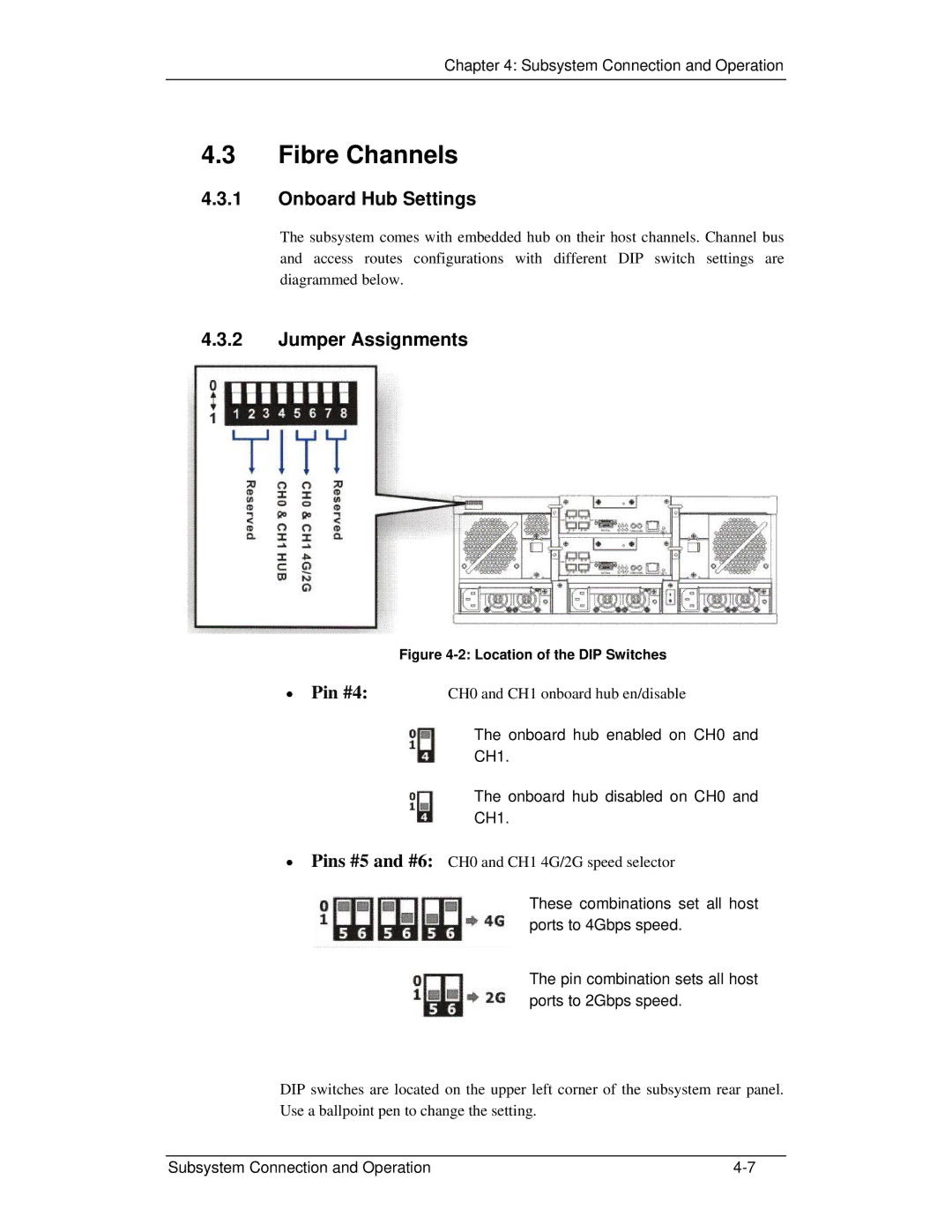 321 Studios GHDX2-2430S-24F4D manual Fibre Channels, Onboard Hub Settings, Jumper Assignments 