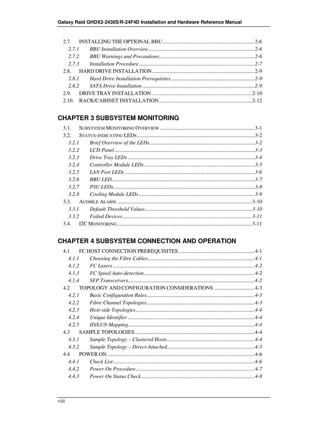 321 Studios GHDX2-2430S-24F4D manual Subsystem Monitoring 