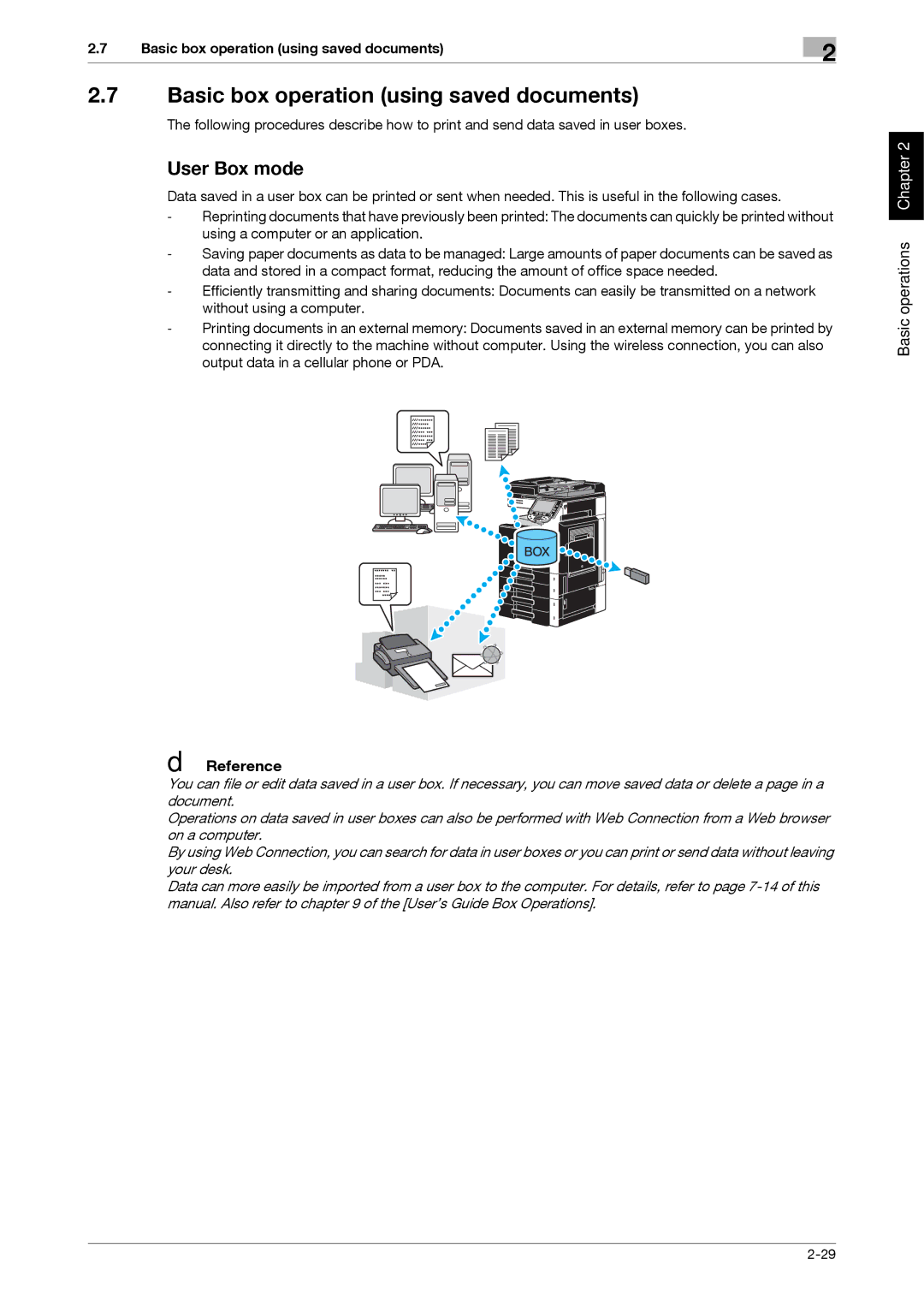 321 Studios MFX-C2828 manual Basic box operation using saved documents, User Box mode 