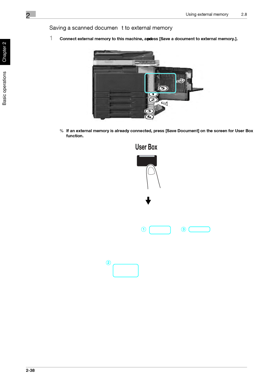 321 Studios MFX-C2828 manual Saving a scanned document to external memory 