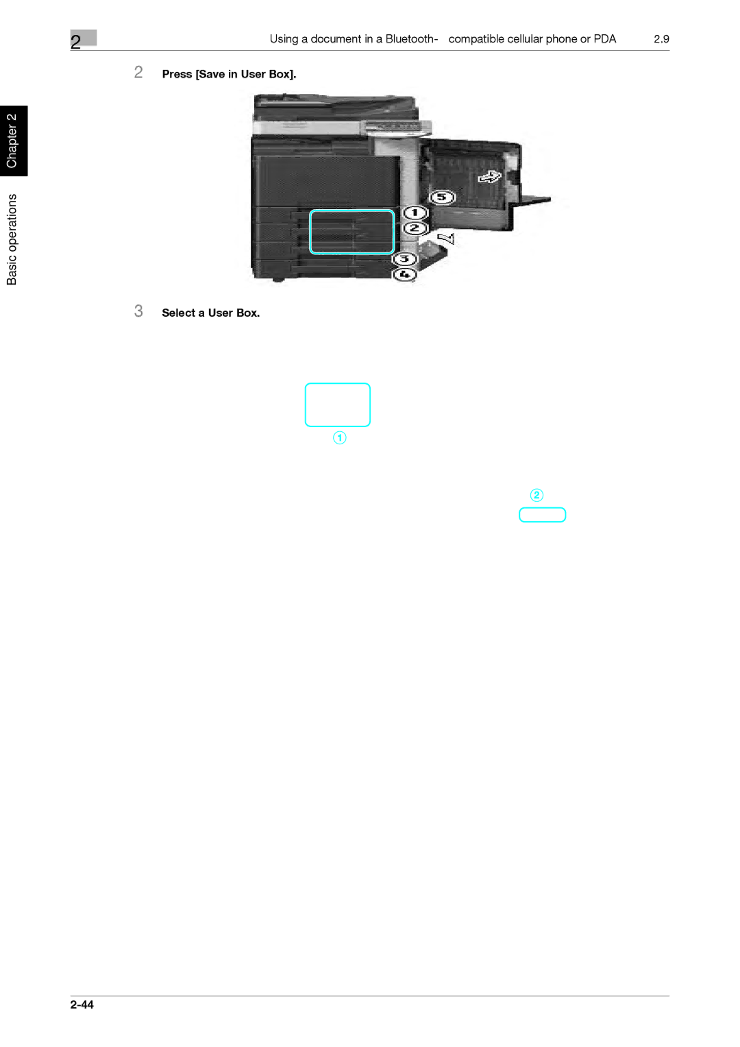 321 Studios MFX-C2828 manual Press Save in User Box Select a User Box 