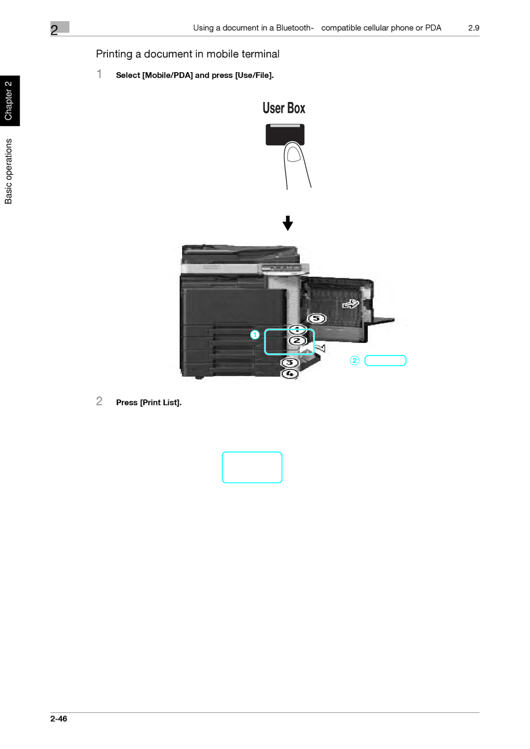 321 Studios MFX-C2828 manual Printing a document in mobile terminal 