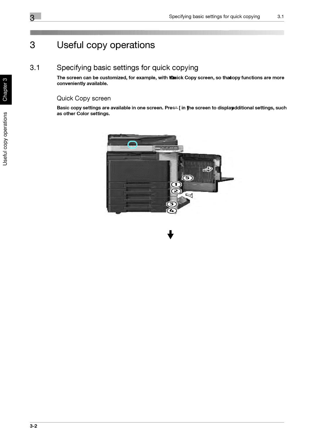 321 Studios MFX-C2828 manual Specifying basic settings for quick copying, Quick Copy screen 