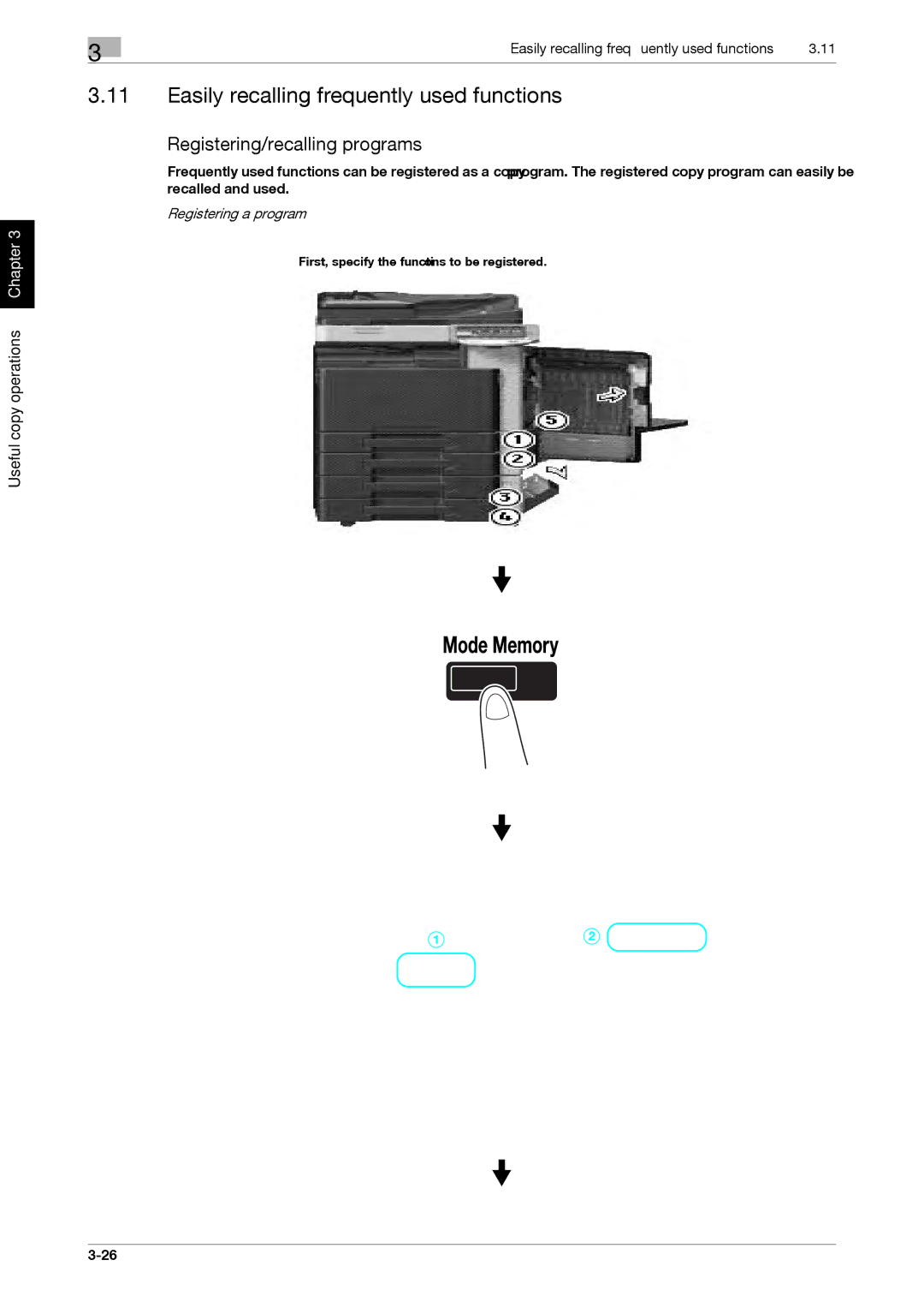 321 Studios MFX-C2828 manual Easily recalling frequently used functions, Registering/recalling programs 