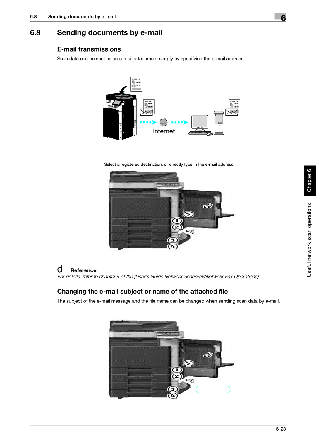 321 Studios MFX-C2828 manual Mail transmissions, Changing the e-mail subject or name of the attached file 