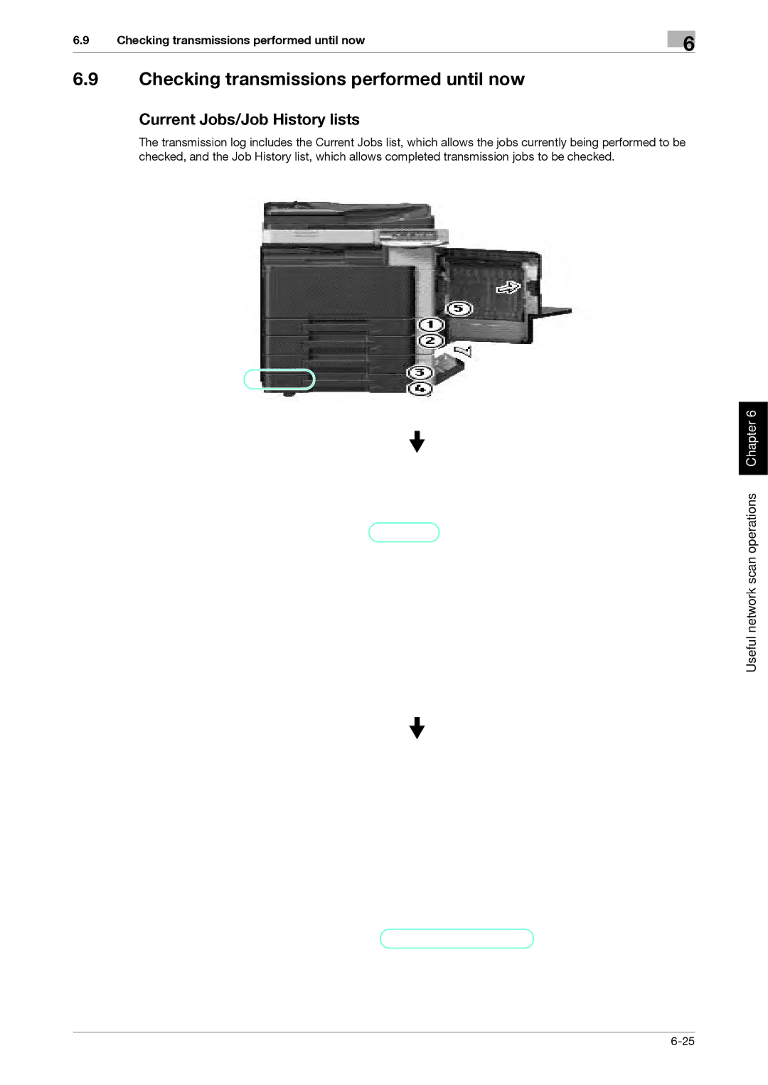 321 Studios MFX-C2828 manual Checking transmissions performed until now, Current Jobs/Job History lists 