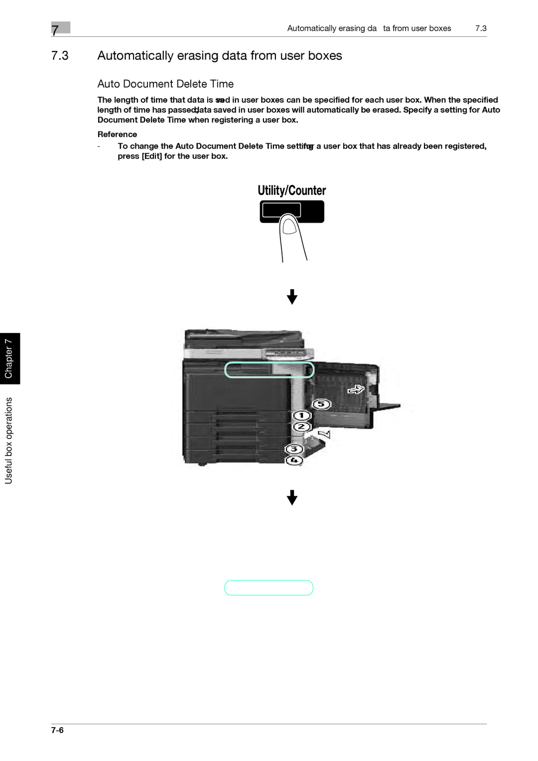 321 Studios MFX-C2828 manual Automatically erasing data from user boxes, Auto Document Delete Time 