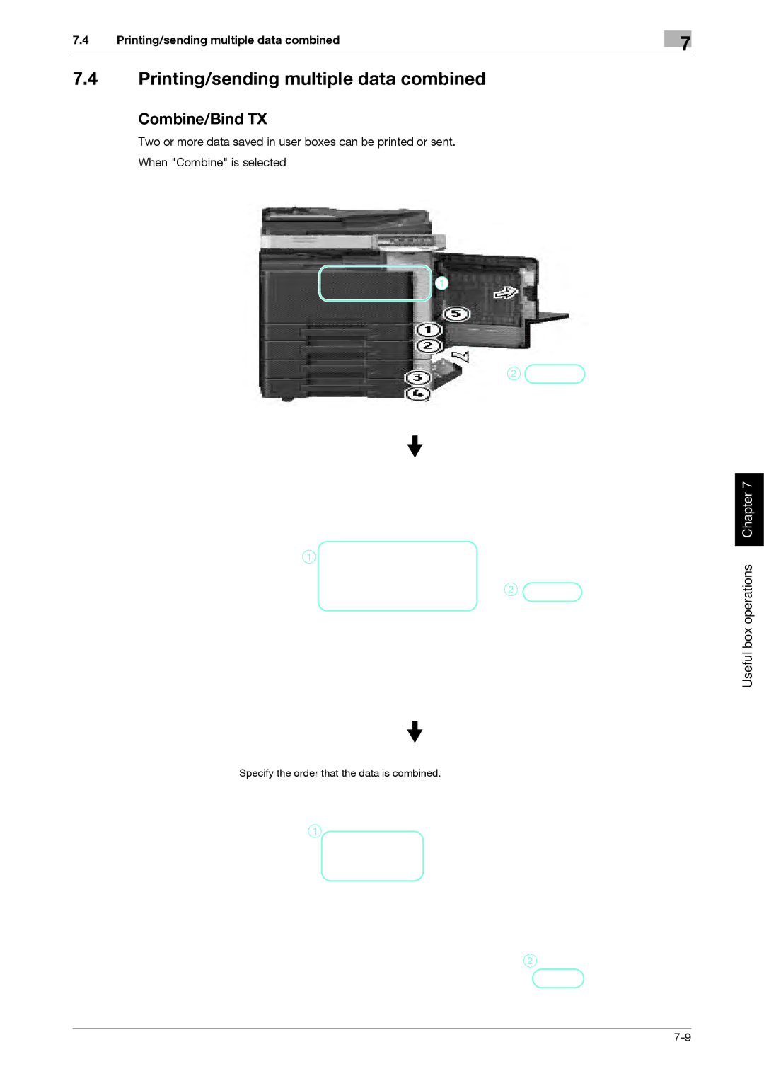 321 Studios MFX-C2828 manual Printing/sending multiple data combined, Combine/Bind TX 