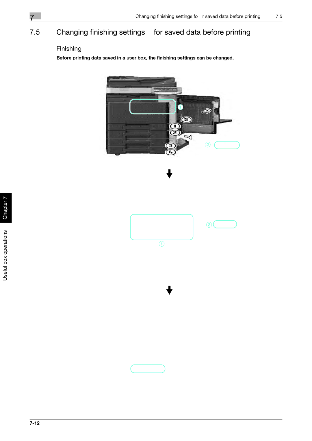 321 Studios MFX-C2828 manual Changing finishing settings for saved data before printing, Finishing 