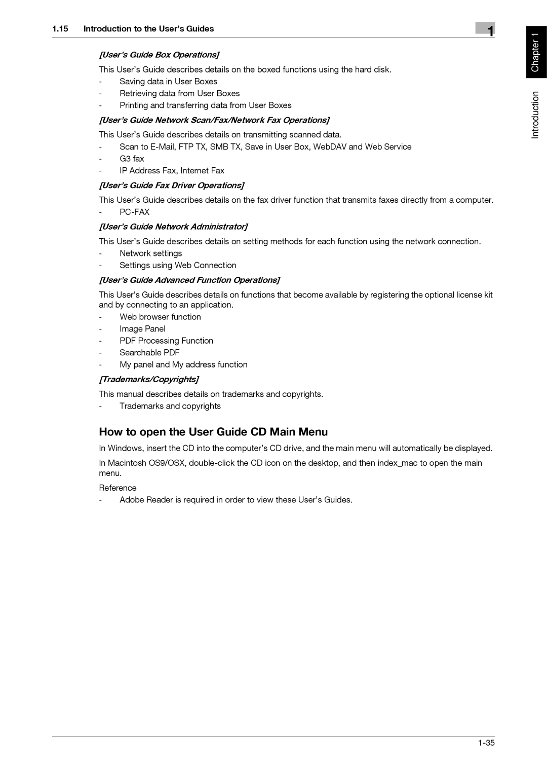 321 Studios MFX-C2828 manual How to open the User Guide CD Main Menu, User’s Guide Box Operations 