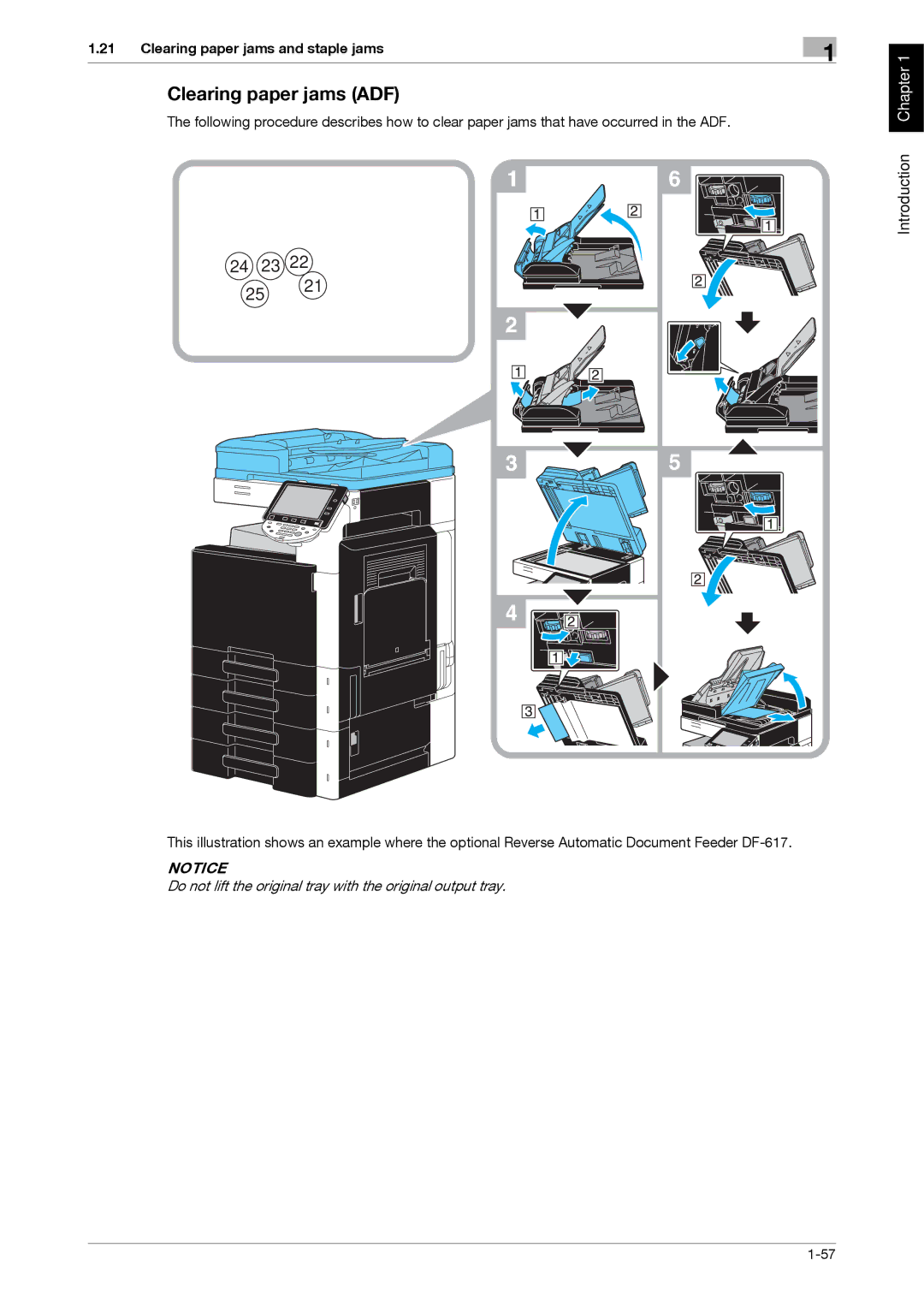 321 Studios MFX-C2828 manual Clearing paper jams ADF, 24 23 