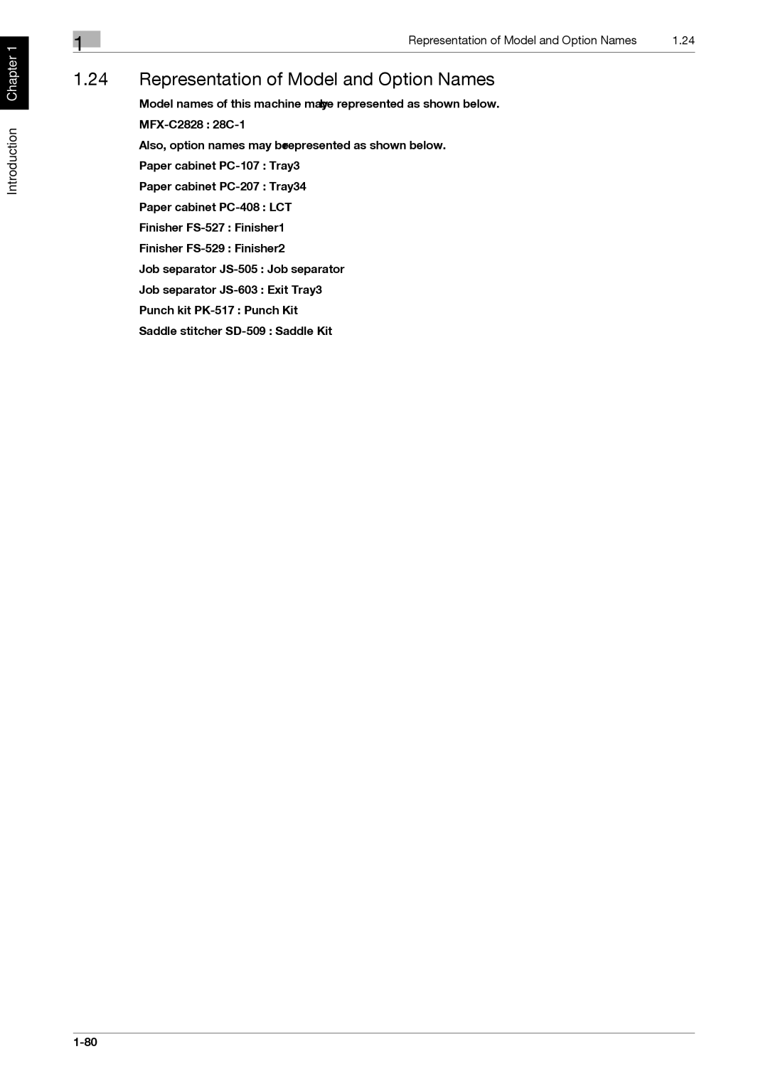 321 Studios MFX-C2828 manual Representation of Model and Option Names 