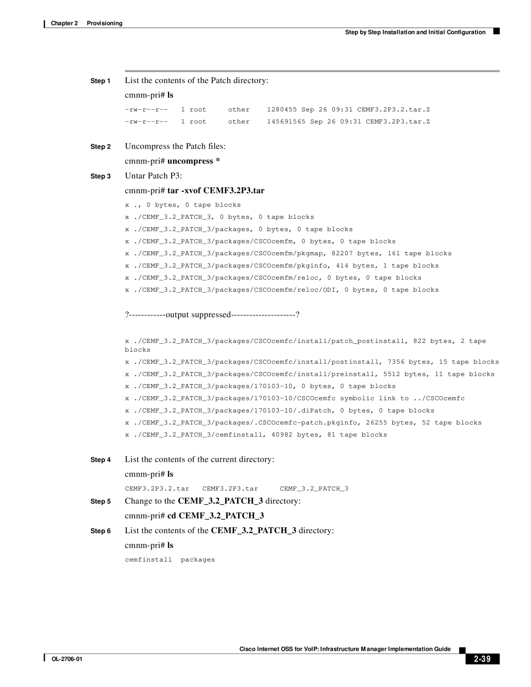 321 Studios OL-2706-01 manual List the contents of the Patch directory Cmnm-pri# ls 