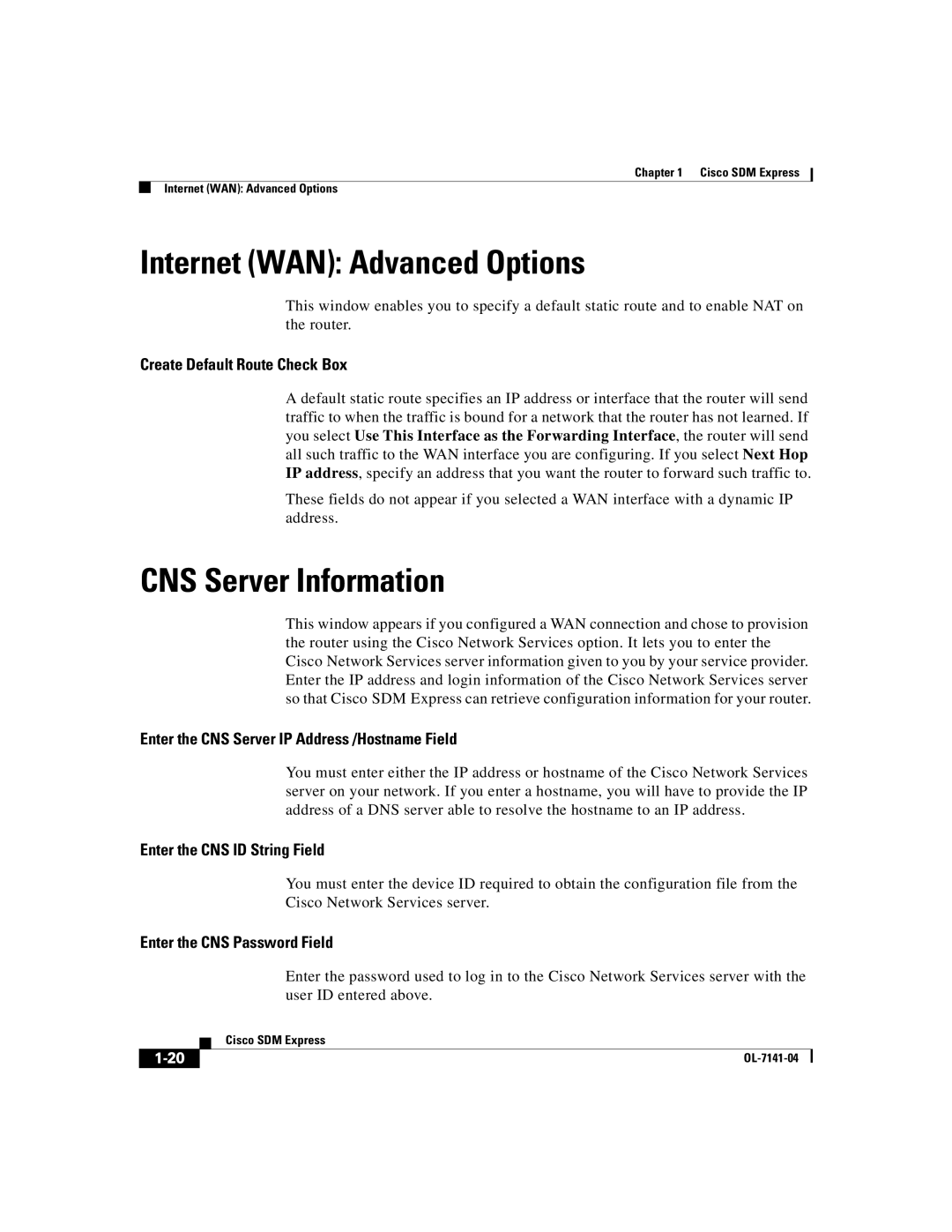 321 Studios OL-7141-04 manual Internet WAN Advanced Options, CNS Server Information 