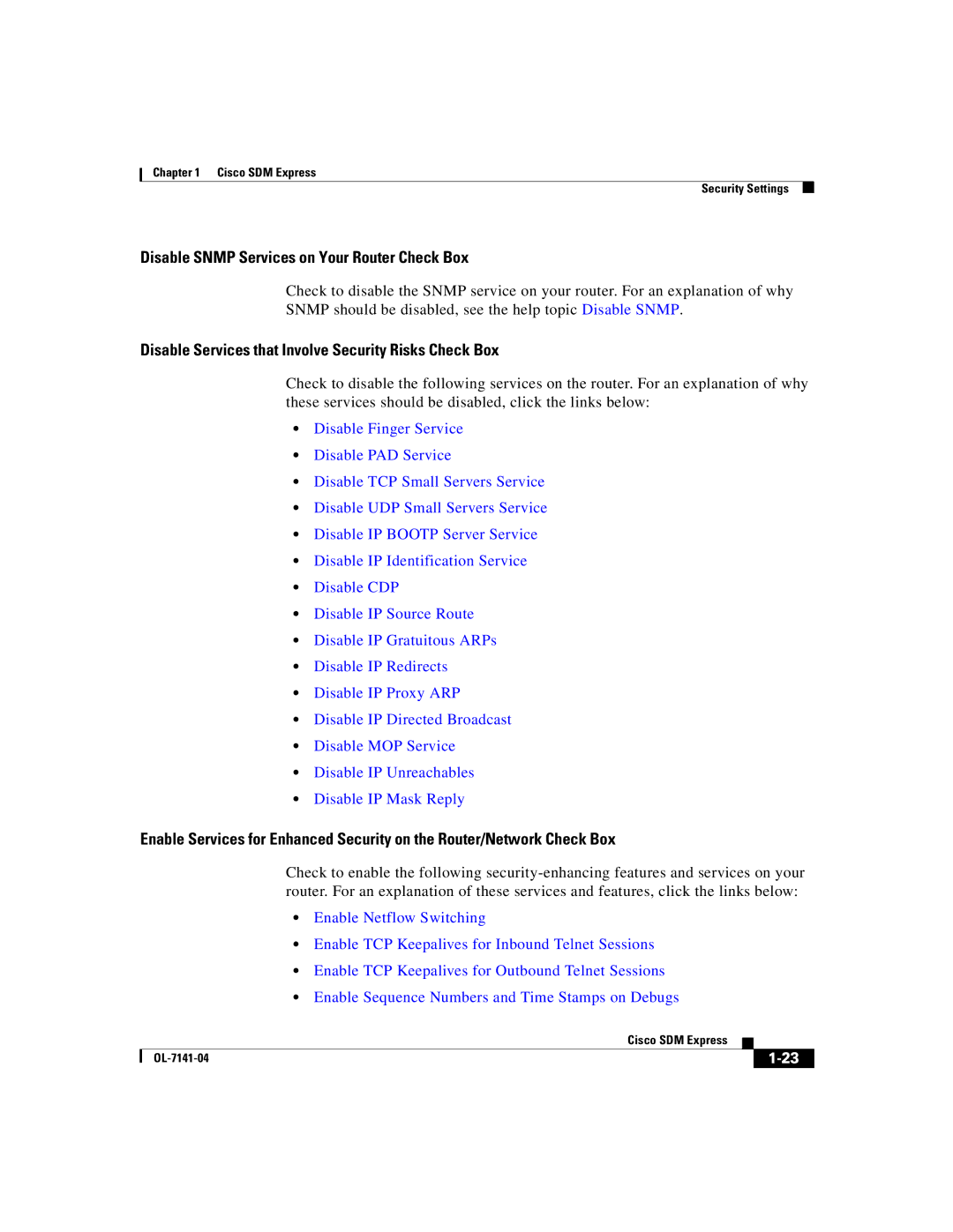 321 Studios OL-7141-04 manual Disable Snmp Services on Your Router Check Box 