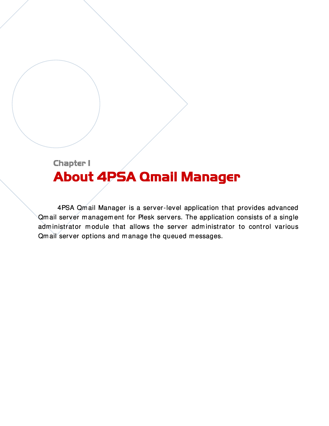 321 Studios Plesk 8, Plesk 7.x Reloaded manual About 4PSA Qmail Manager, Chapter 