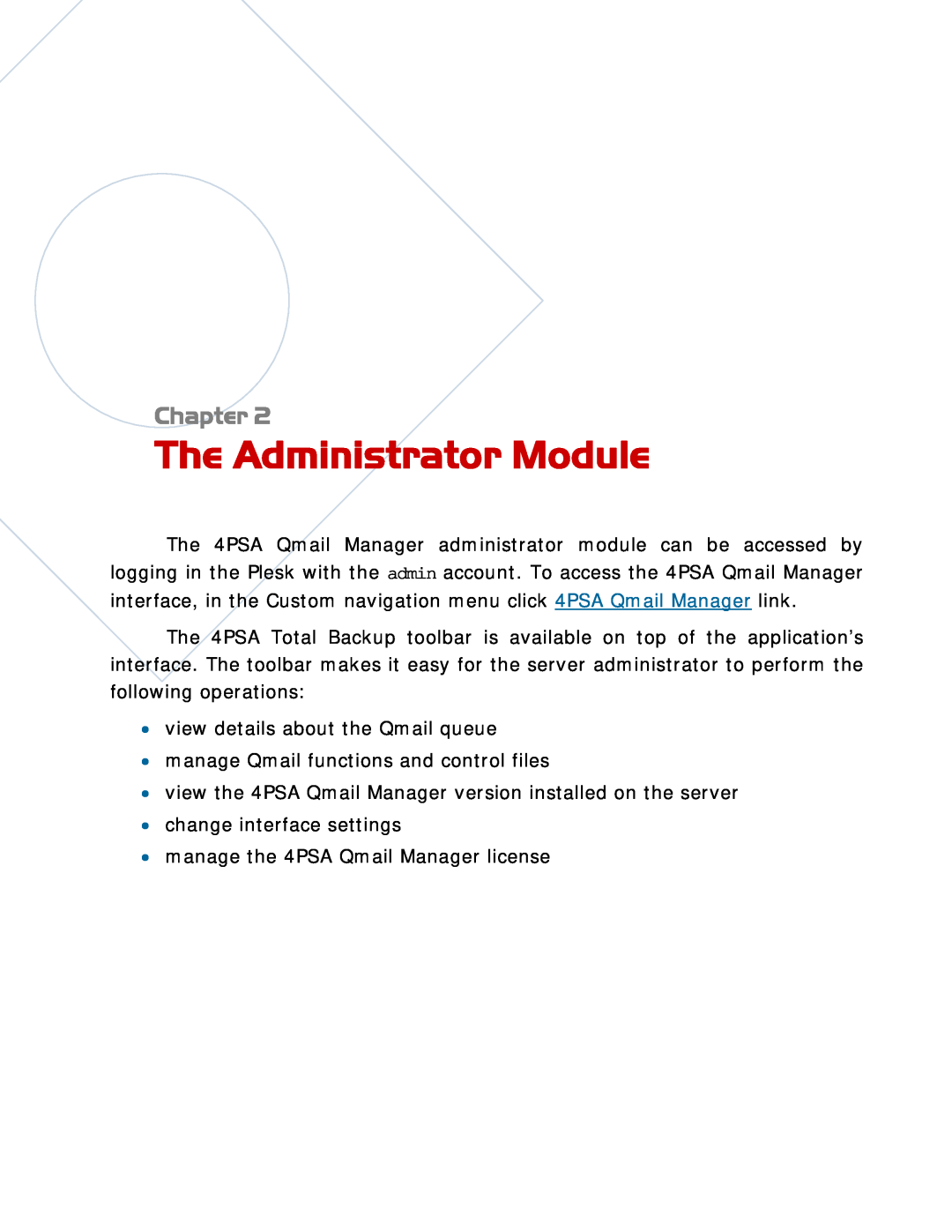 321 Studios Plesk 8, Plesk 7.x Reloaded manual The Administrator Module, Chapter 