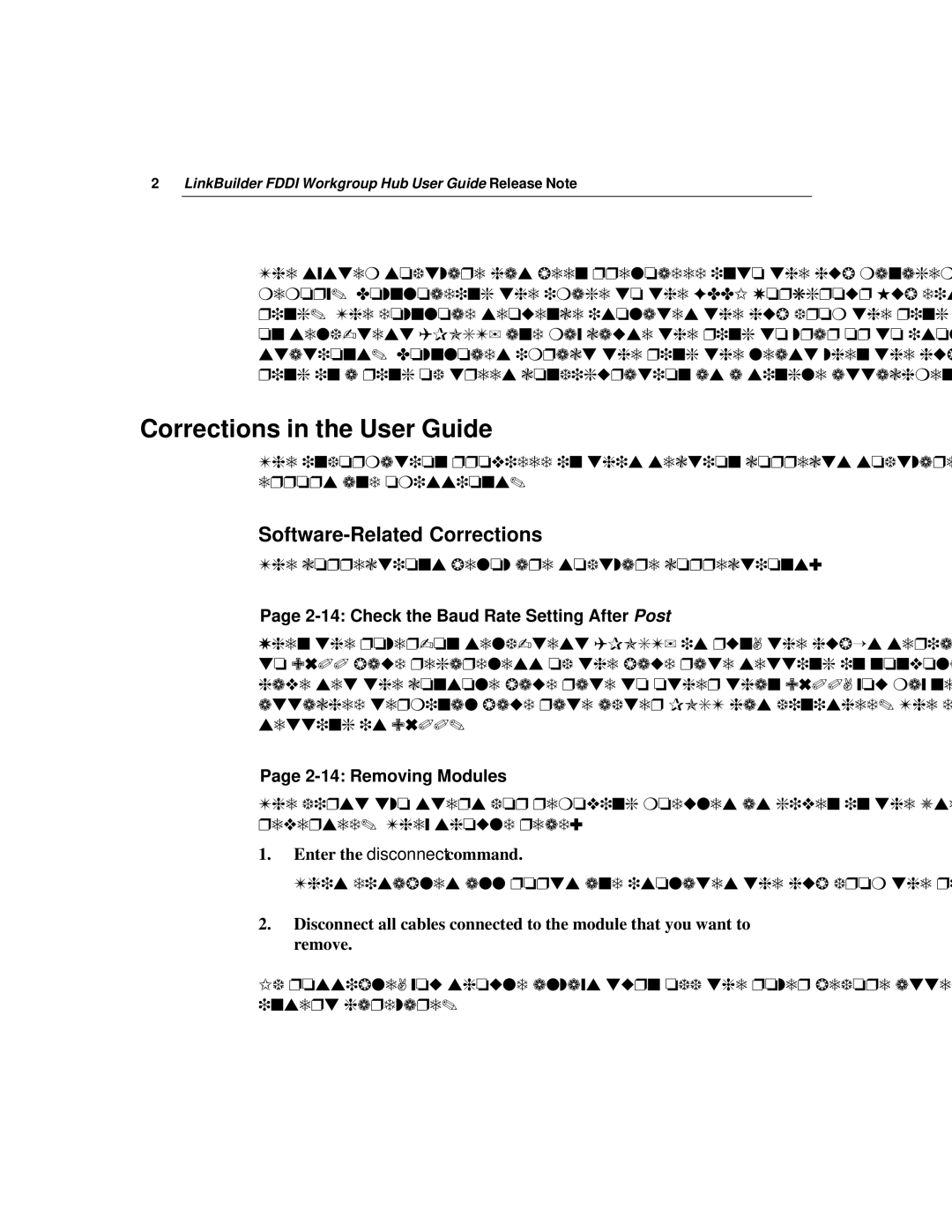 3Com 09-0487-002 manual Corrections in the User Guide, Software-Related Corrections, Check the Baud Rate Setting After Post 