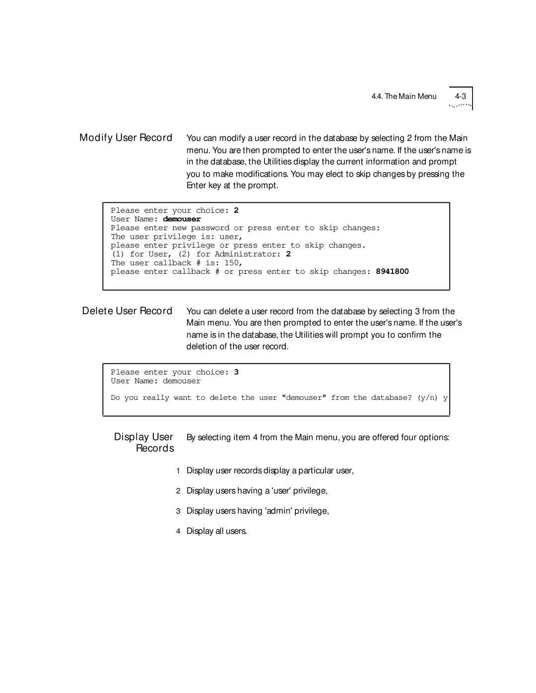 3Com 09-0704-001 manual Please enter callback # or press enter to skip changes 