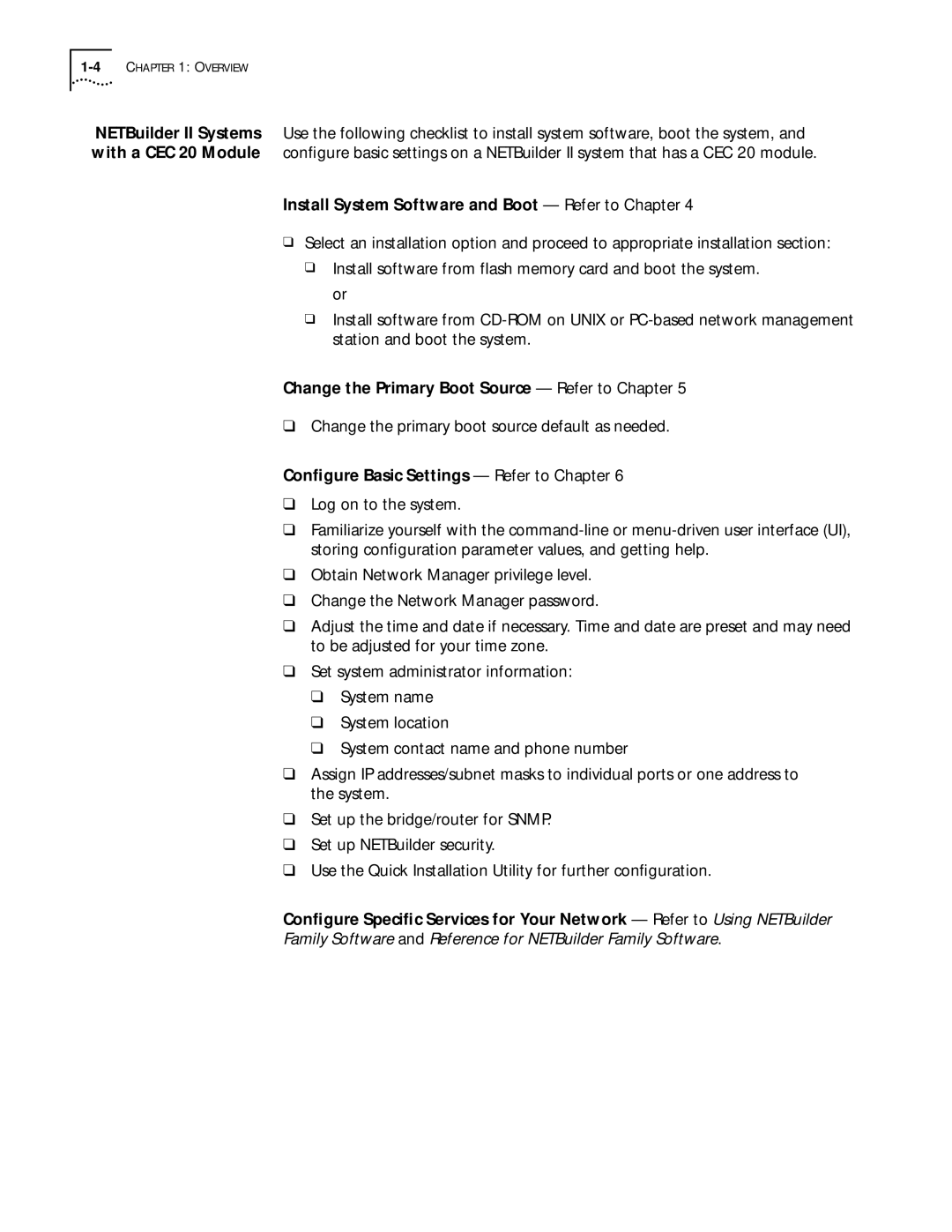 3Com 09-1324-000 manual 4CHAPTER 1 Overview 