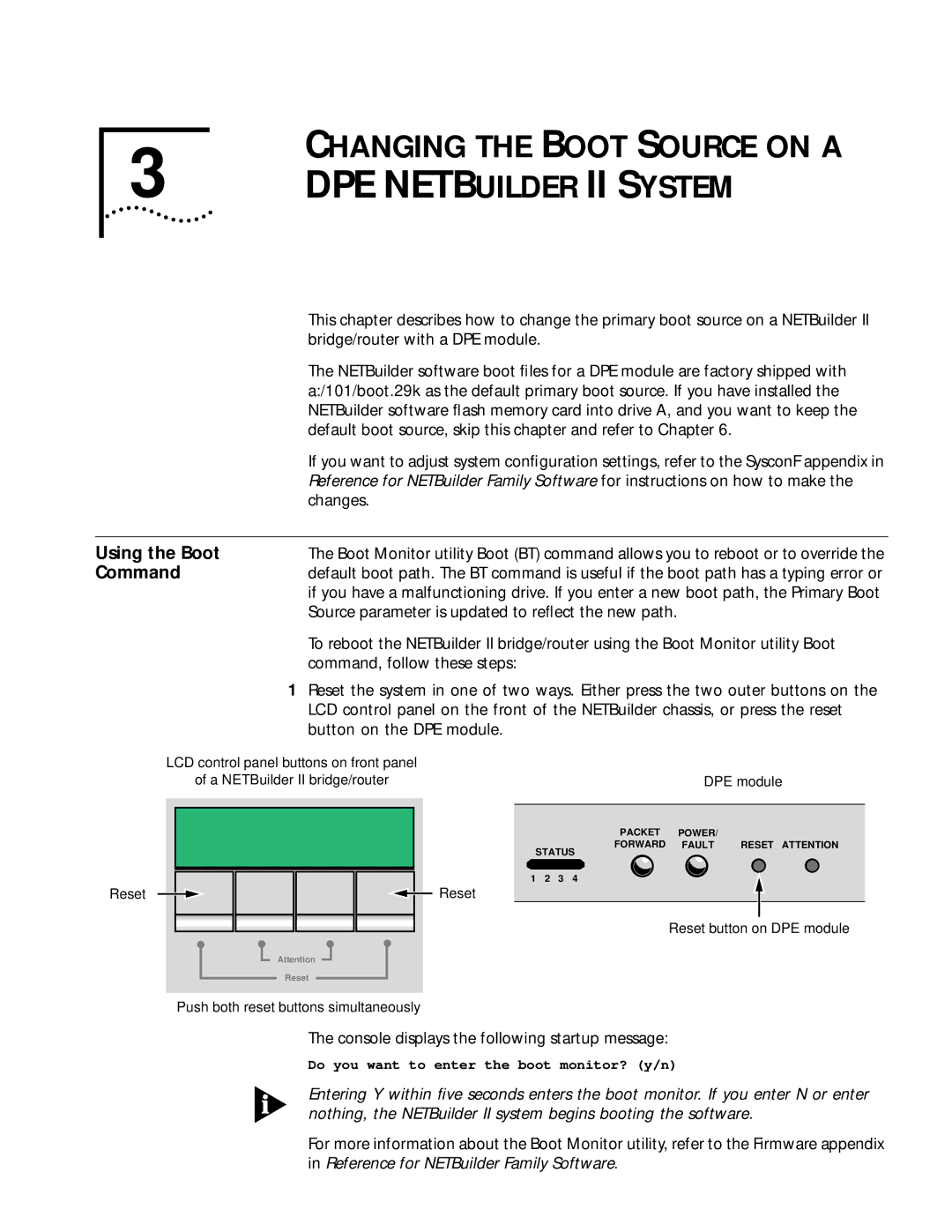 3Com 09-1324-000 manual Changing the Boot Source on a, Using the Boot, Command, Changes 