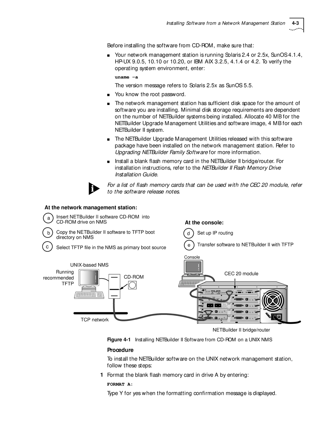 3Com 09-1324-000 manual Procedure, At the network management station 