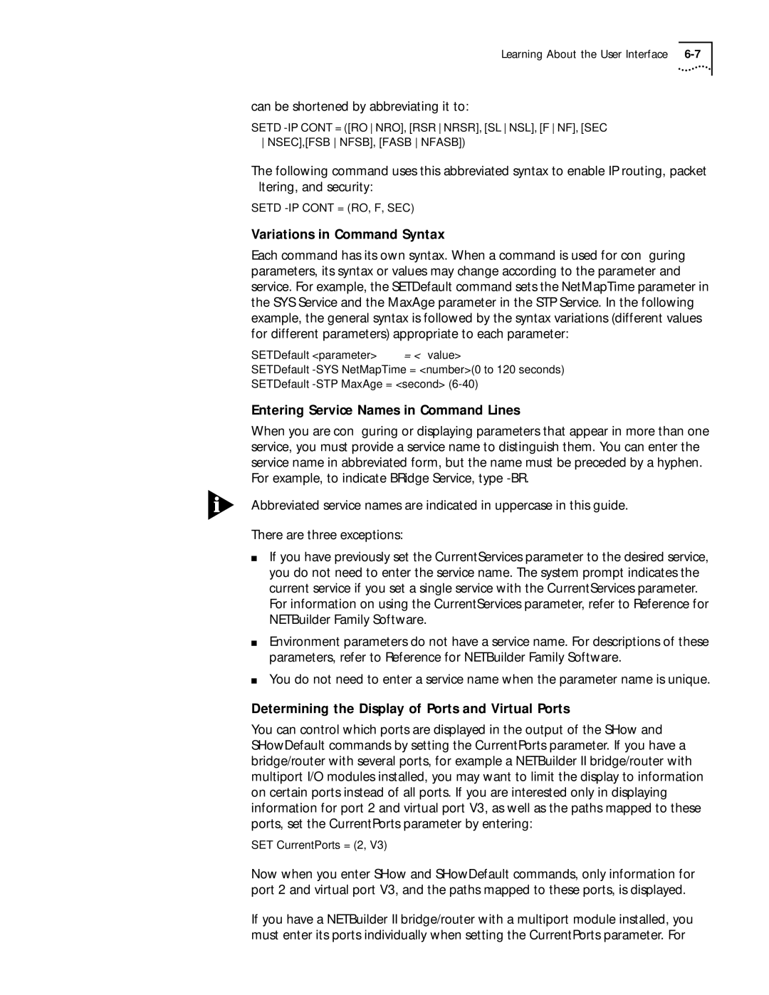 3Com 09-1324-000 manual Can be shortened by abbreviating it to, Variations in Command Syntax 