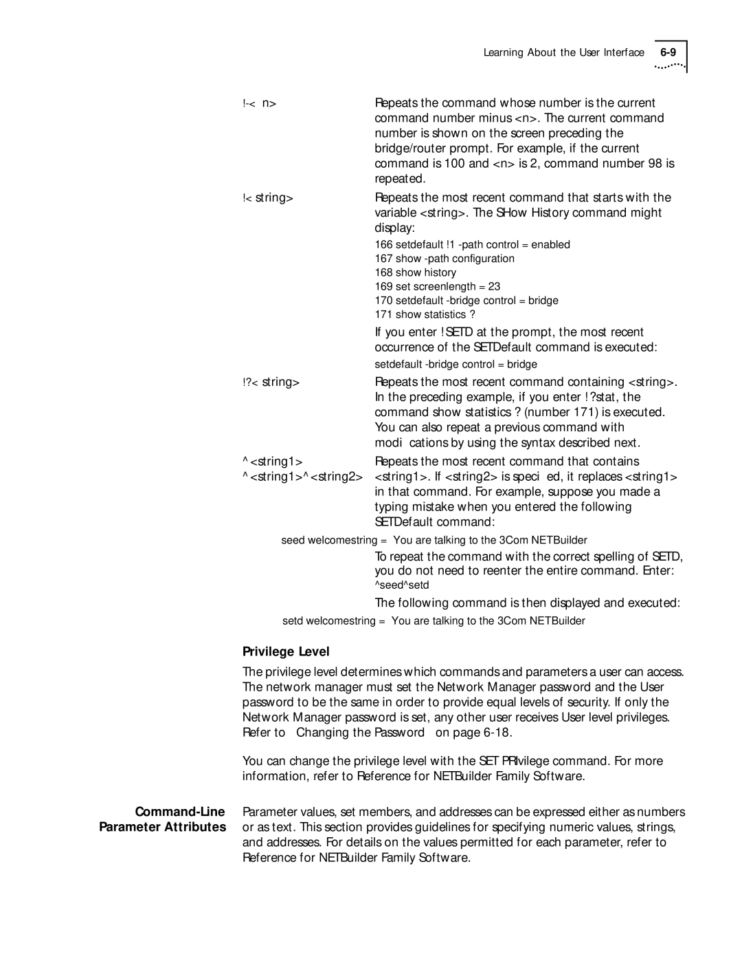 3Com 09-1324-000 manual Privilege Level 