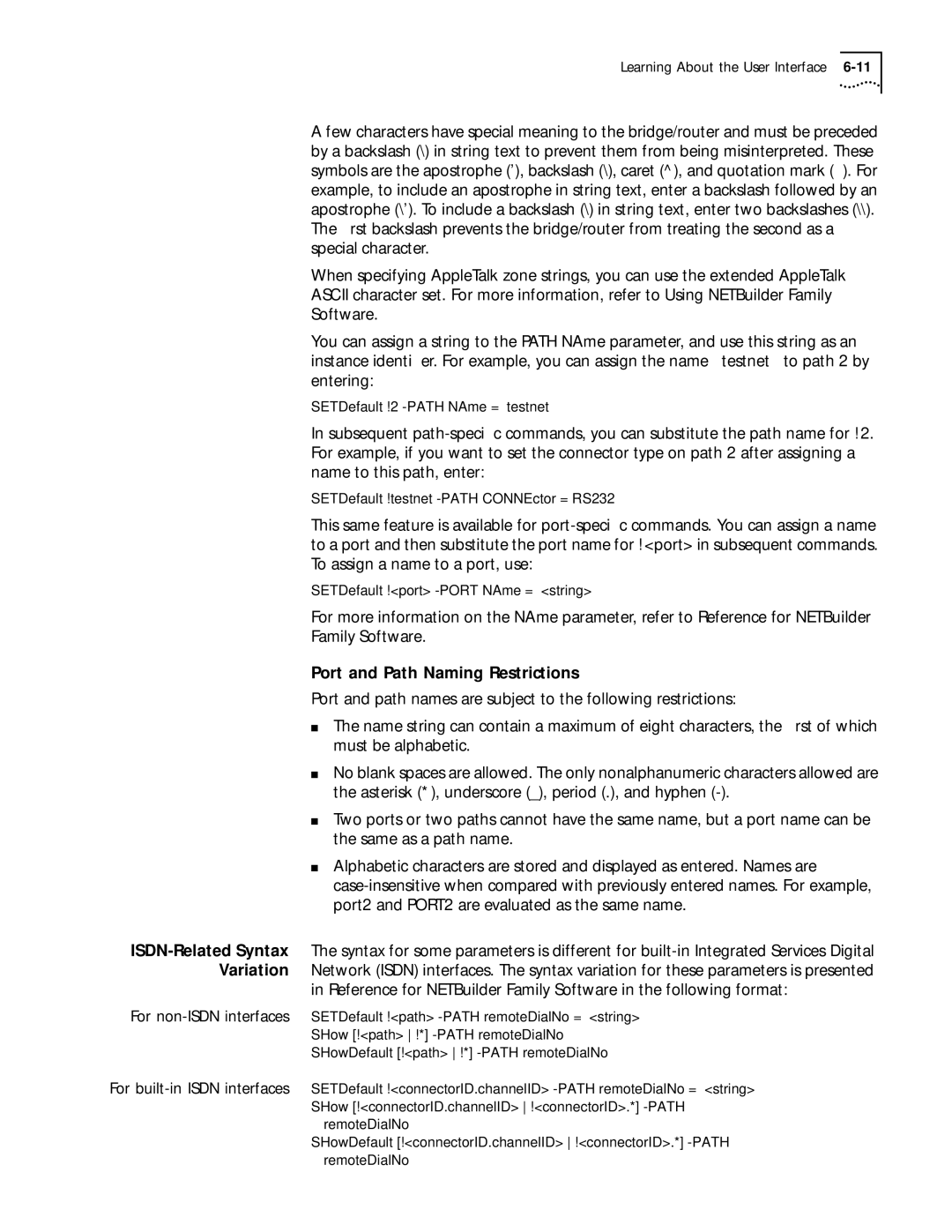 3Com 09-1324-000 manual Port and Path Naming Restrictions 